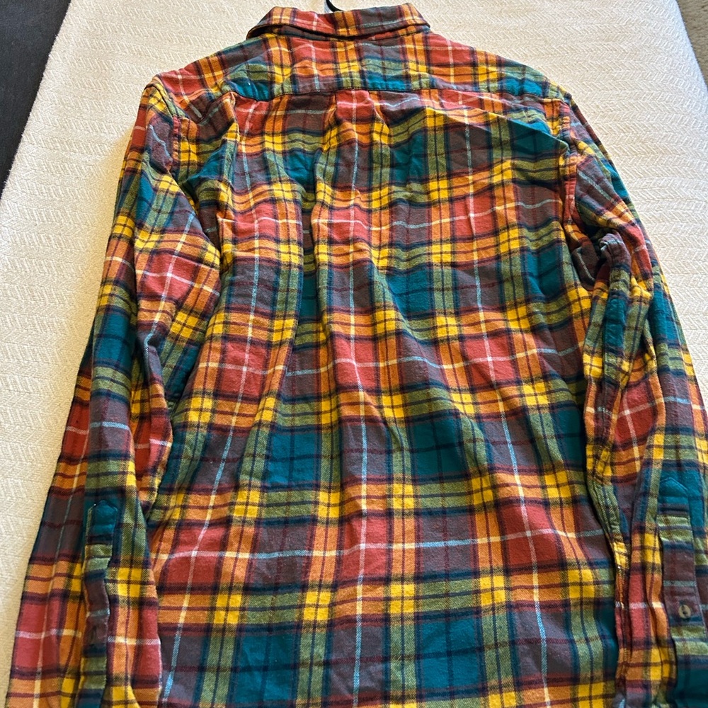 J. Crew Multicolor Plaid Button-Down Shirt in Teal, Red & Yellow - Picture 4 of 4
